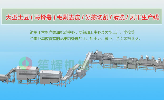 港北连续式土豆去皮清洗切割风干生产线